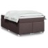 Cama box spring con colchón tela marrón oscuro 120x200