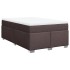 Cama box spring con colchón tela marrón oscuro 120x200