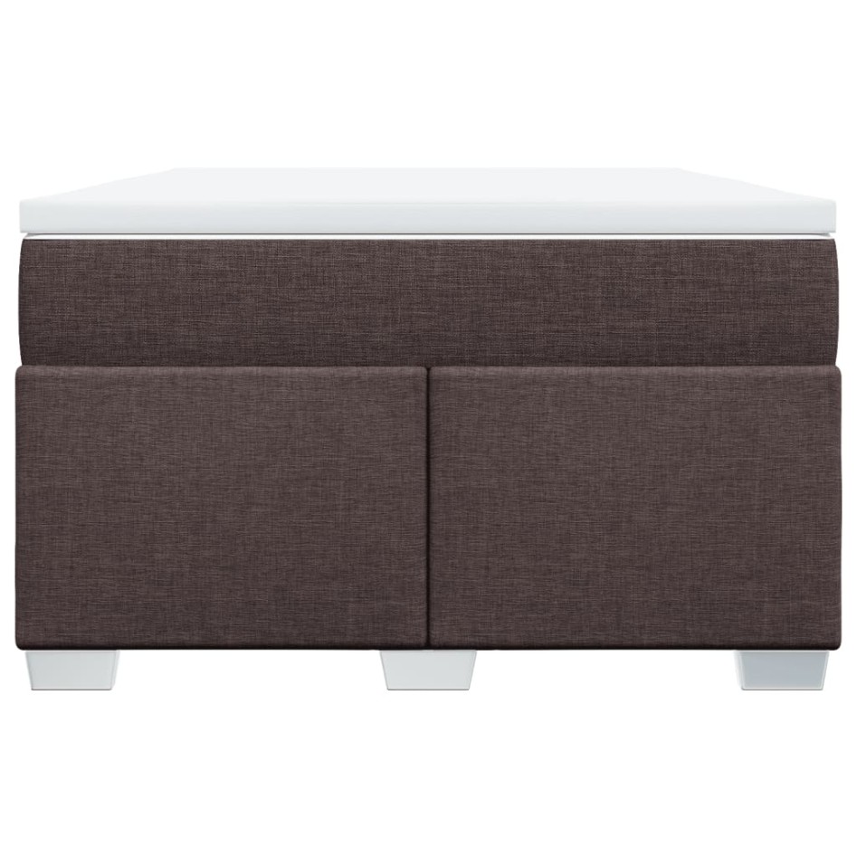 Cama box spring con colchón tela marrón oscuro 120x200