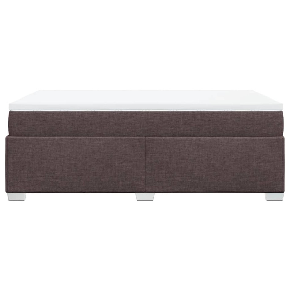 Cama box spring con colchón tela marrón oscuro 120x200