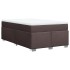 Cama box spring con colchón tela marrón oscuro 120x200