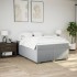 Cama box spring con colchón tela gris claro 140x190