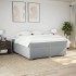 Cama box spring con colchón tela gris claro 180x200