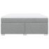 Cama box spring con colchón tela gris claro 180x200