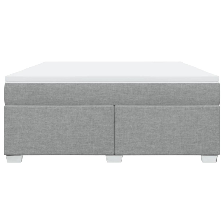 Cama box spring con colchón tela gris claro 180x200