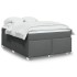 Cama box spring con colchón tela gris oscuro 160x200