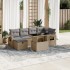Set sofás de jardín 7 piezas y cojines ratán sintético