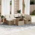Set de sofás de jardín y cojines 8 piezas ratán sintético