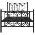 Estructura cama sin colchón con estribo metal negro 90x200