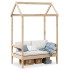Banco con techo madera maciza de pino 117,5x70x176,5