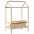 Banco con techo madera maciza de pino 117,5x70x176,5