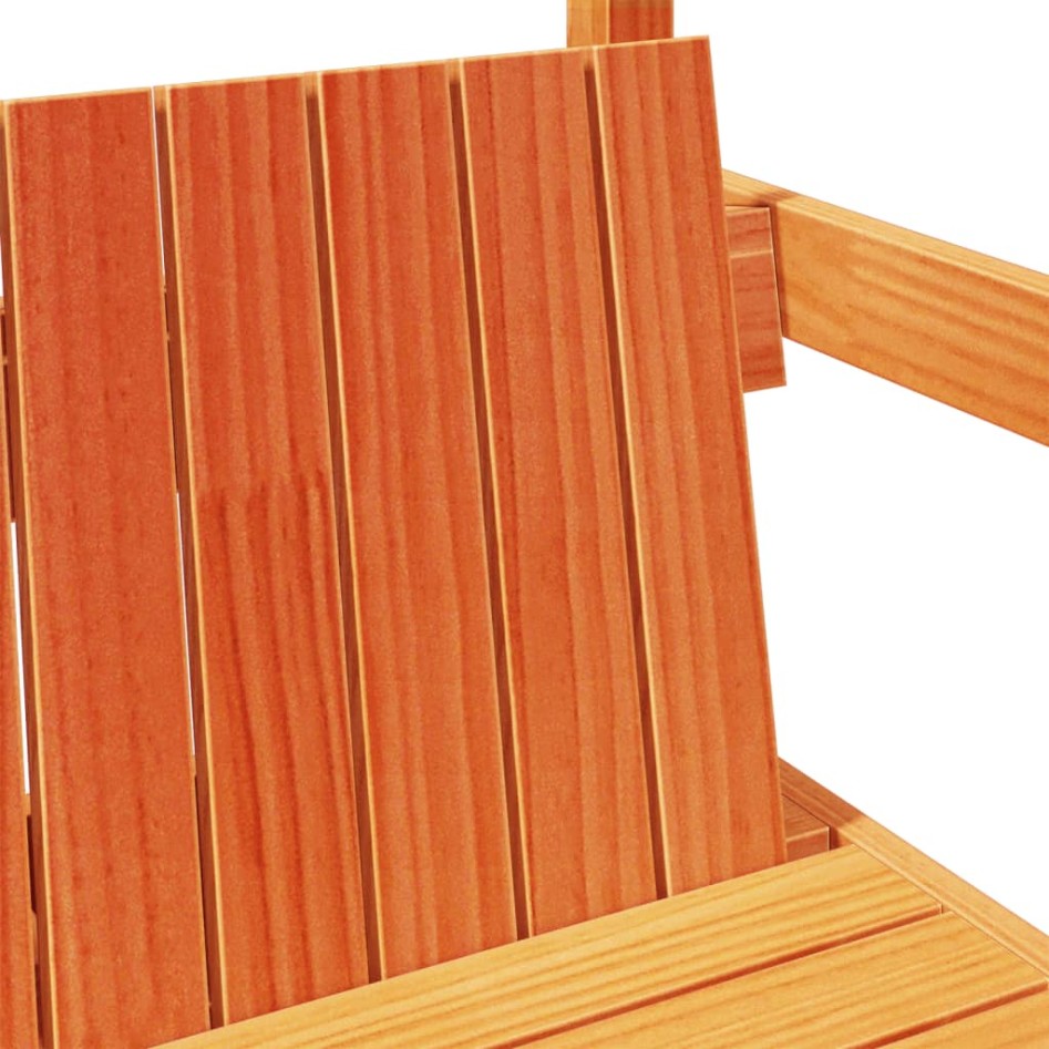 Banco con techo madera maciza pino marrón cera