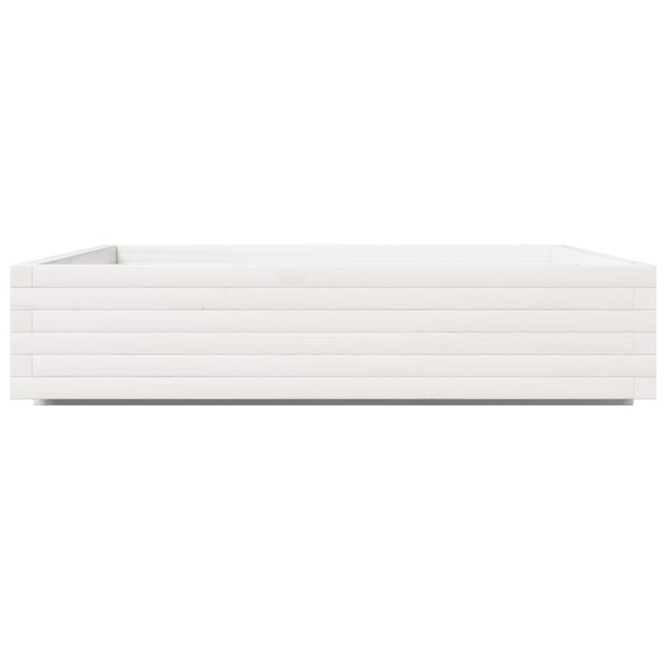 Jardinera de madera maciza de pino blanca 110x110x26,5