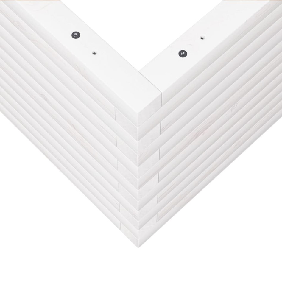 Jardinera de madera maciza de pino blanca 60x60x46