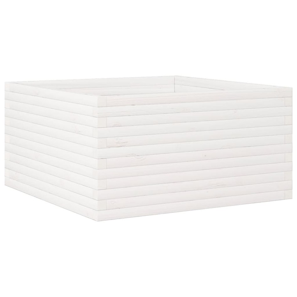 Jardinera de madera maciza de pino blanca 90x90x46
