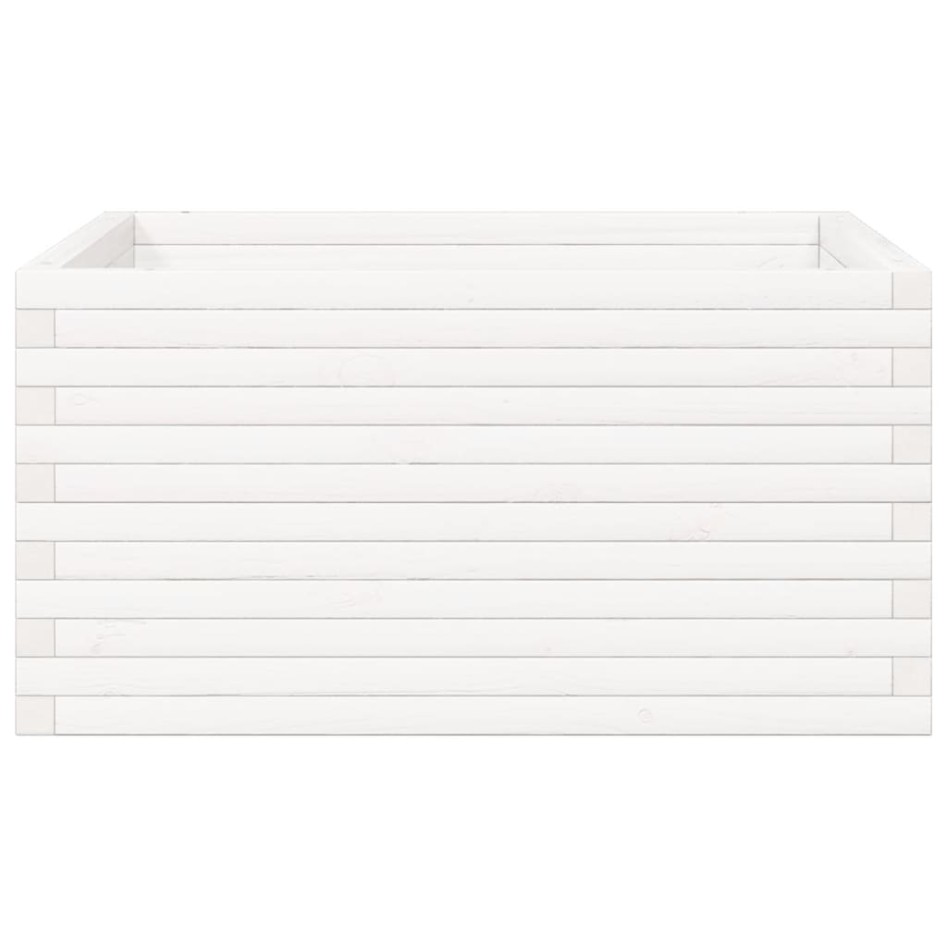 Jardinera de madera maciza de pino blanca 90x90x46