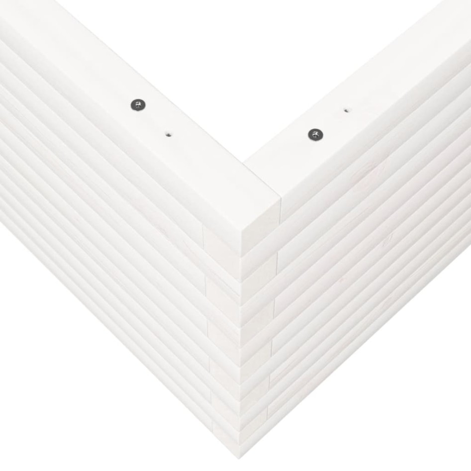 Jardinera de madera maciza de pino blanca 90x90x46