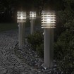 Lámparas de suelo de exterior con sensor 3 uds acero inox 60 cm