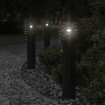 Lámparas de suelo exterior con sensor 3 uds acero negro 60 cm