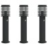 Lámparas de suelo exterior con sensor 3 uds acero negro 60