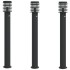 Lámparas de suelo exterior con sensor 3 uds acero negro 110