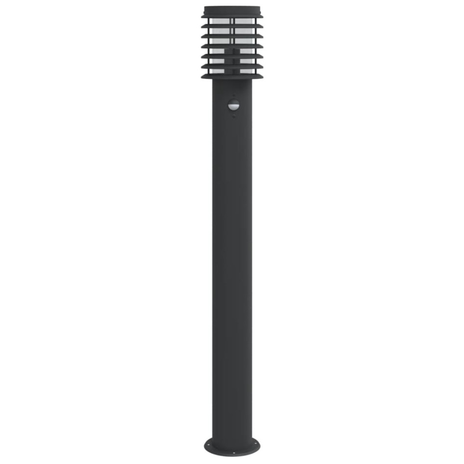 Lámparas de suelo exterior con sensor 3 uds acero negro 110