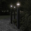 Lámparas de suelo de exterior 3 unidades aluminio negro 110 cm