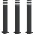 Lámparas suelo exterior con enchufe 3 uds aluminio negro 80