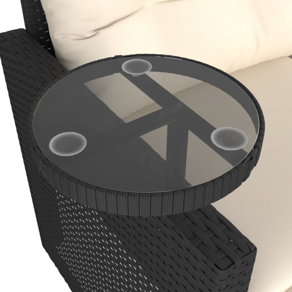 Set de sofás de jardín con cojines 3 pzas ratán sintético