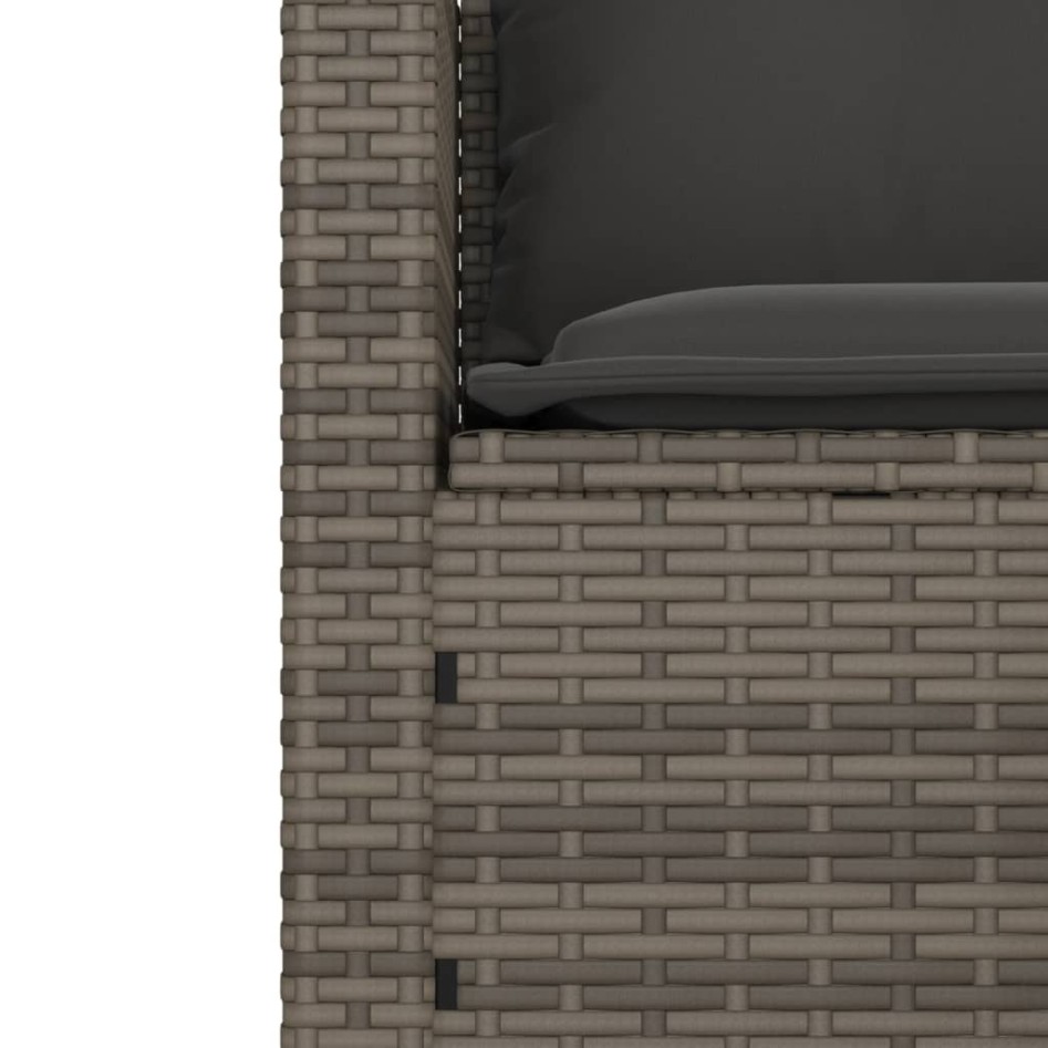 Set de sofá de jardín 3 pzas y cojines ratán sintético