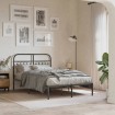 Estructura cama sin colchón con cabecero metal negro 120x200 cm