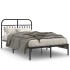 Estructura cama sin colchón con cabecero metal negro 120x200