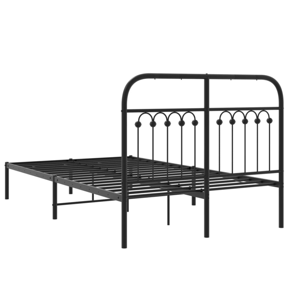 Estructura cama sin colchón con cabecero metal negro 120x200