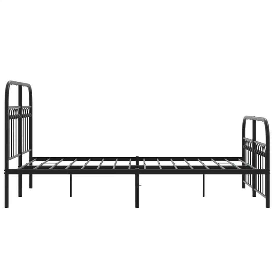 Estructura cama sin colchón con estribo metal negro 120x190