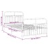 Estructura cama sin colchón con estribo metal negro 120x190