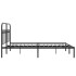 Estructura cama sin colchón con cabecero metal negro 160x200