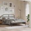 Estructura cama sin colchón con cabecero metal negro 140x200 cm