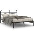 Estructura cama sin colchón con cabecero metal negro 140x200