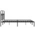Estructura cama sin colchón con cabecero metal negro 140x200