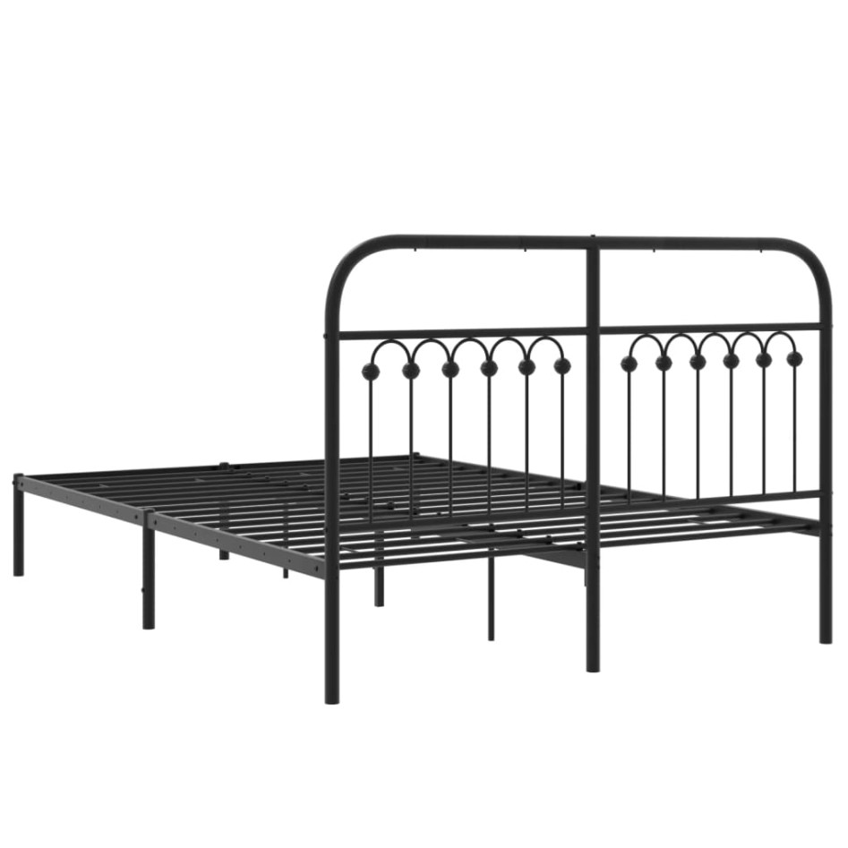 Estructura cama sin colchón con cabecero metal negro 140x200