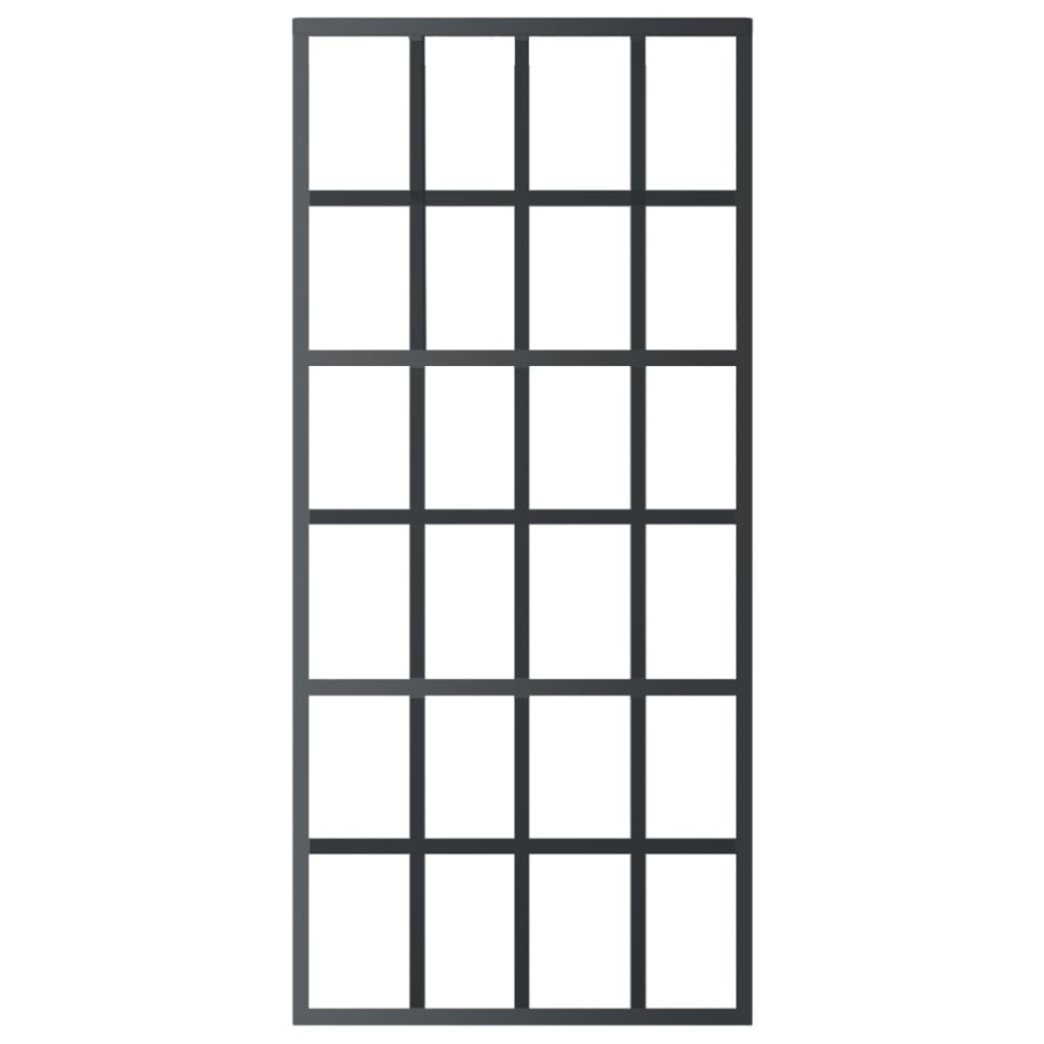 Puerta corredera ESG vidrio y aluminio negra 90x205