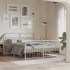 Estructura cama sin colchón con estribo metal blanco 150x200