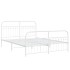 Estructura cama sin colchón con estribo metal blanco 150x200