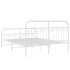Estructura cama sin colchón con estribo metal blanco 150x200