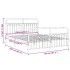 Estructura cama sin colchón con estribo metal blanco 150x200