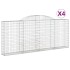 Cestas de gaviones 4 uds forma de arco hierro 300x30x120/140