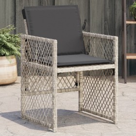 Sillones de jardín con cojines 4 uds ratán sintético gris