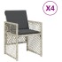Sillones de jardín con cojines 4 uds ratán sintético gris