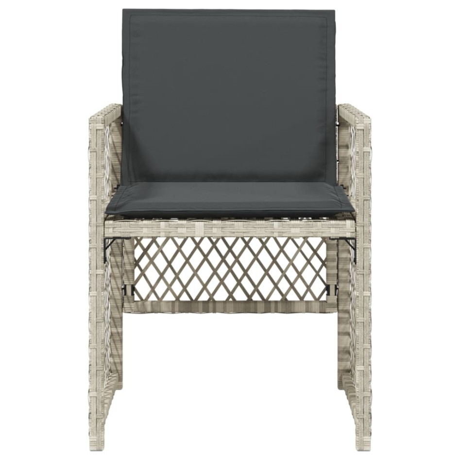 Sillones de jardín con cojines 4 uds ratán sintético gris