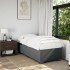 Estructura de cama sin colchón tela gris oscuro 90x200